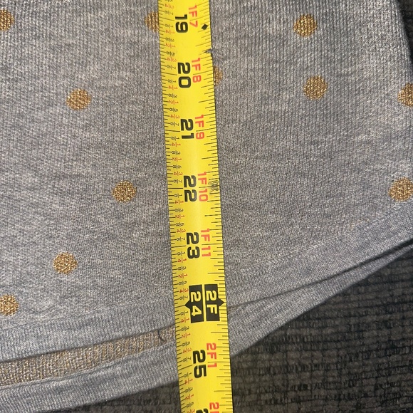 Ann Taylor Loft Gray Knit Pullover Sweater with Gold Foil Polka Dots ~ Medium - Picture 6 of 8